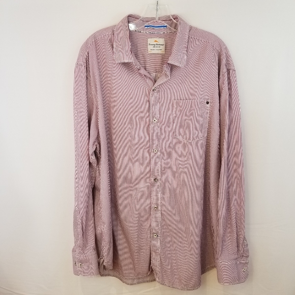 Tommy Bahama Jeans Red Long Sleeve Button Shirt XL - Picture 3 of 16